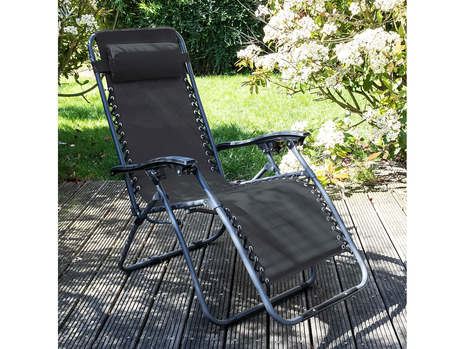 Lot de 2 fauteuils lounge en acier gris