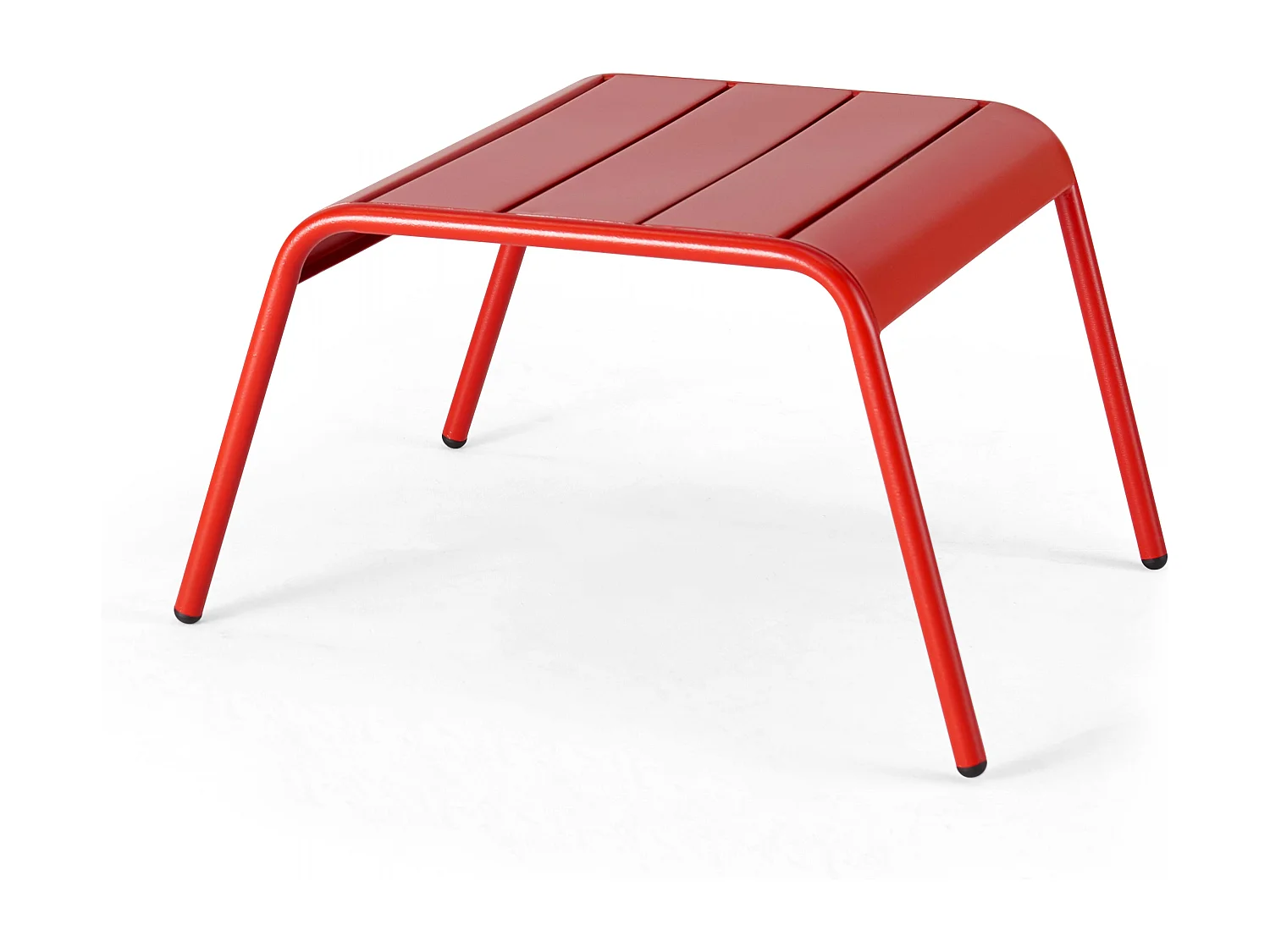 Lot de 2 fauteuils relax avec repose-pieds en métal rouge - Palavas