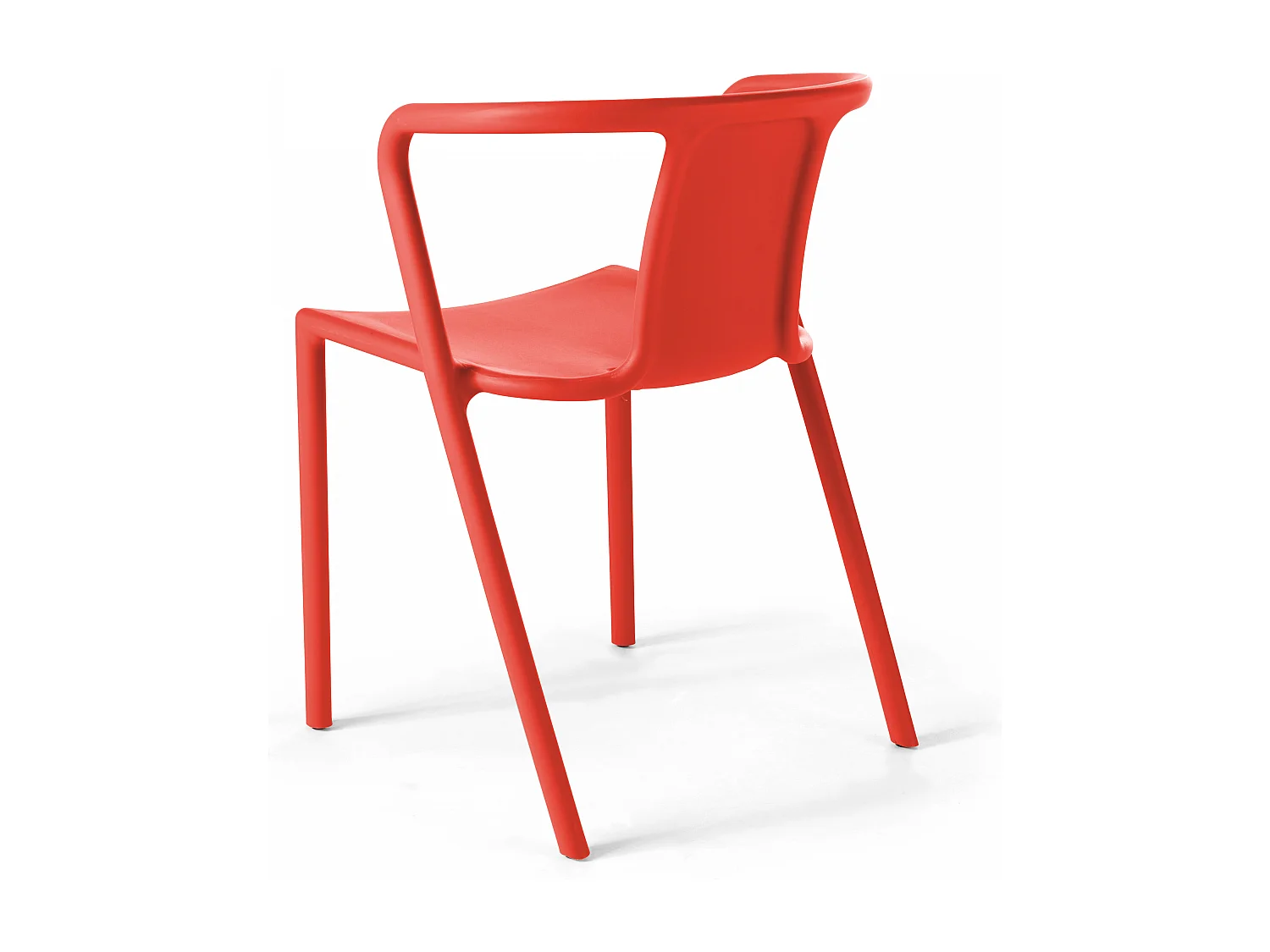 Lot de 4 chaises en plastique rouge