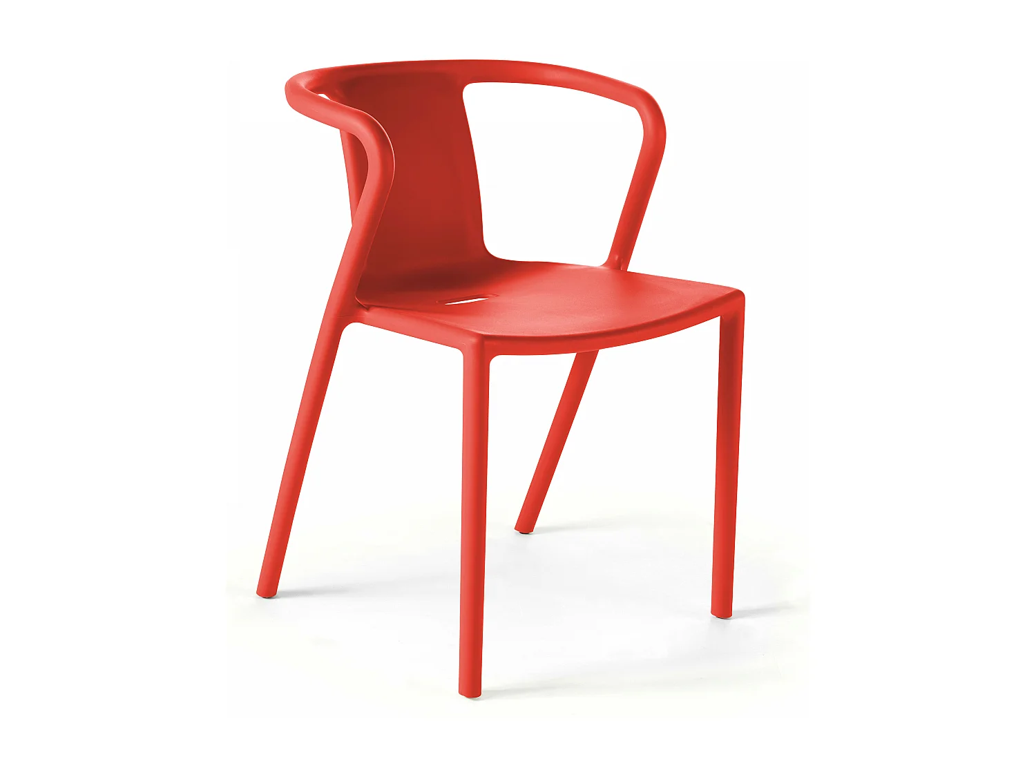 Lot de 4 chaises en plastique rouge