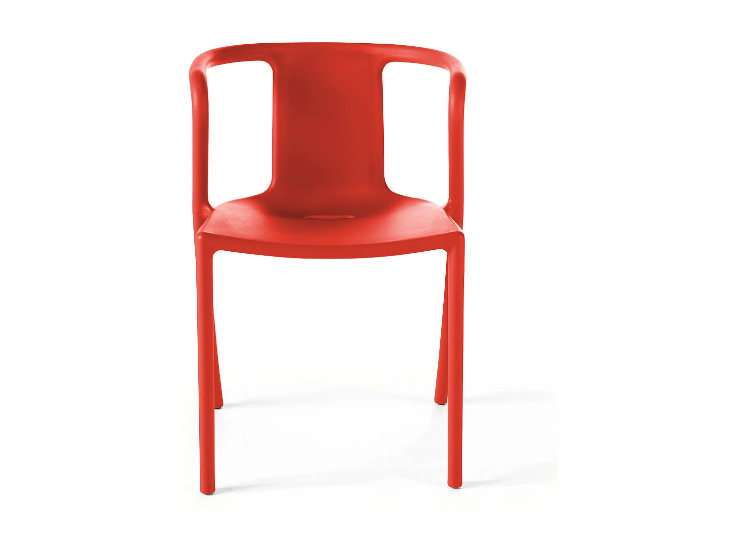 Lot de 4 chaises en plastique rouge