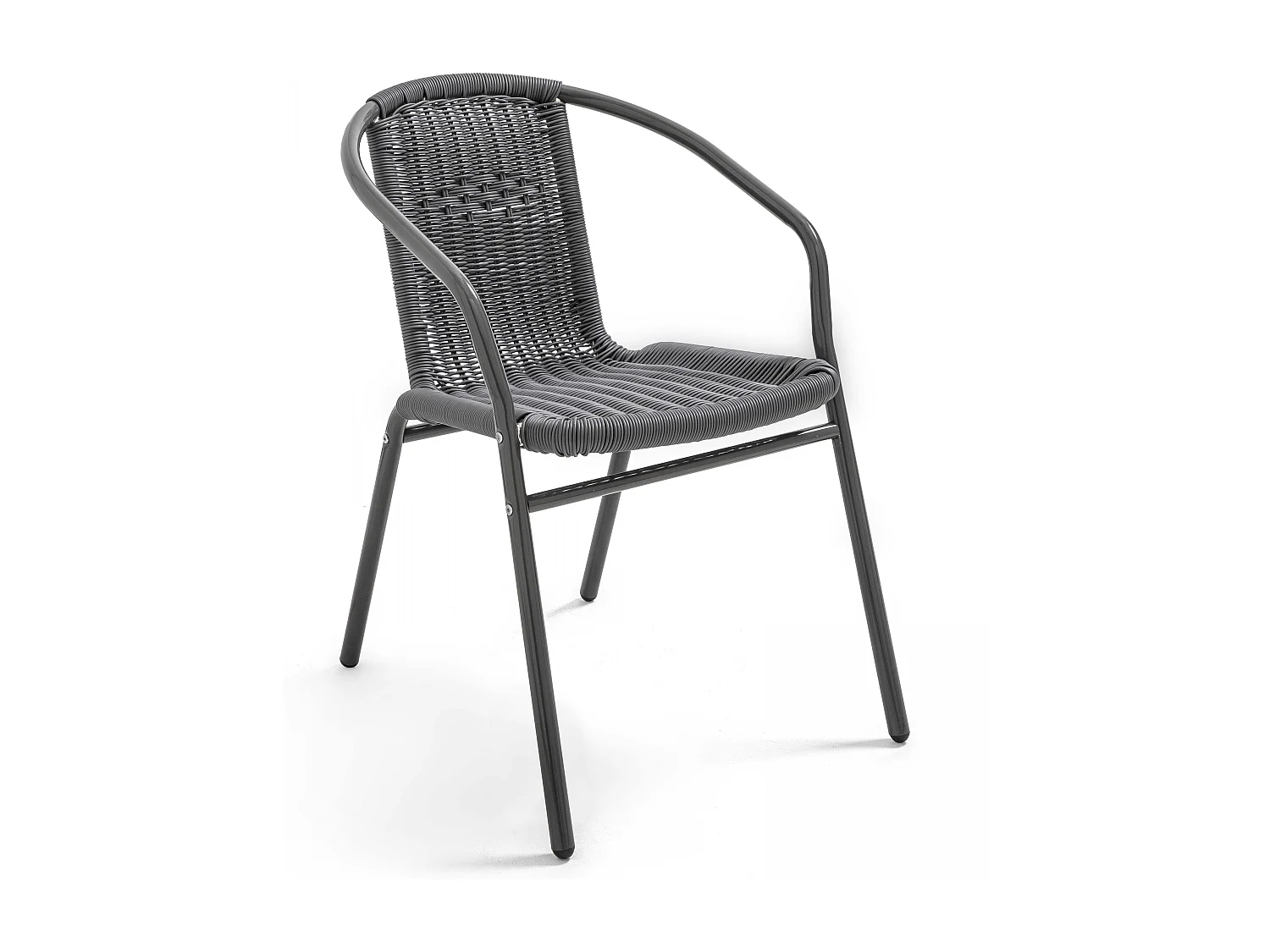Lot 4 fauteuils de jardin aluminium et résine noir