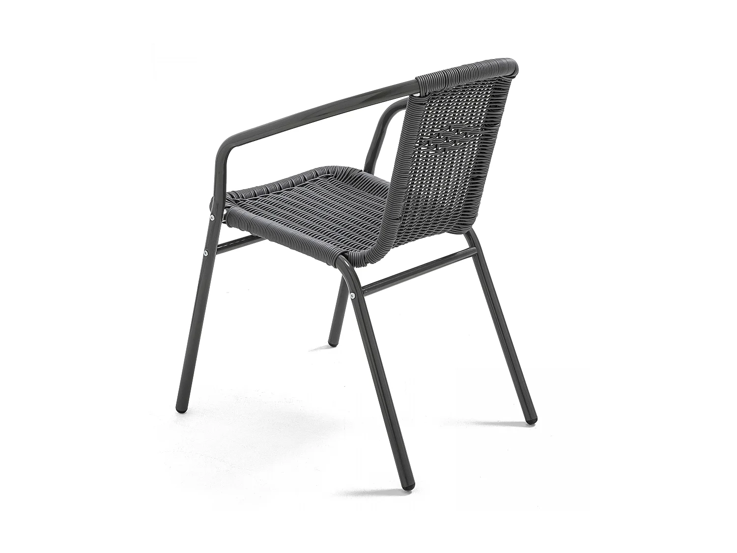 Lot 4 fauteuils de jardin aluminium et résine noir