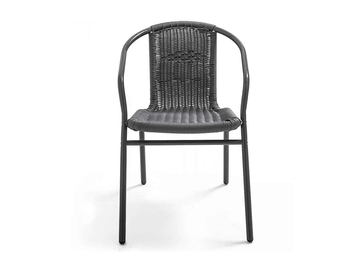Lot 4 fauteuils de jardin aluminium et résine noir