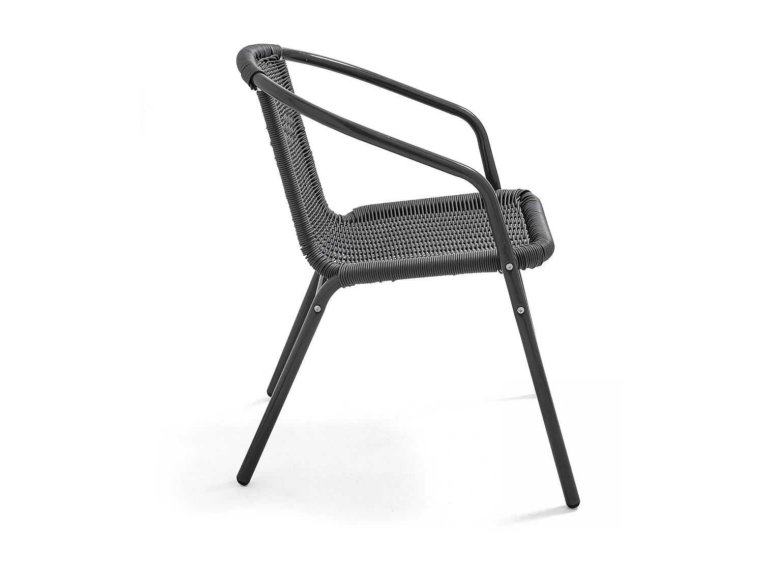 Lot 4 fauteuils de jardin aluminium et résine noir