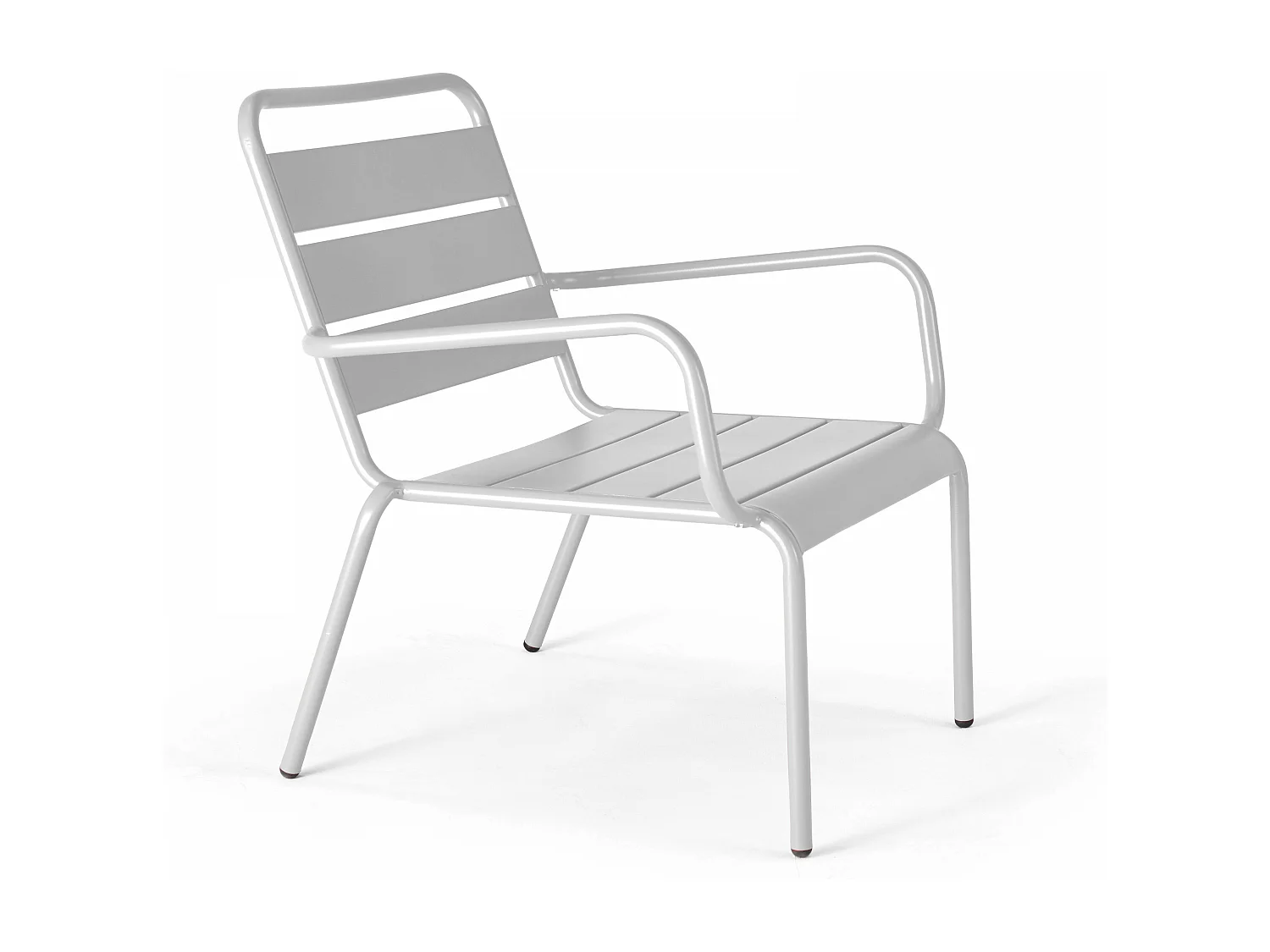 Lote de 2 sillones reclinables con reposapiés de metal gris y blanco