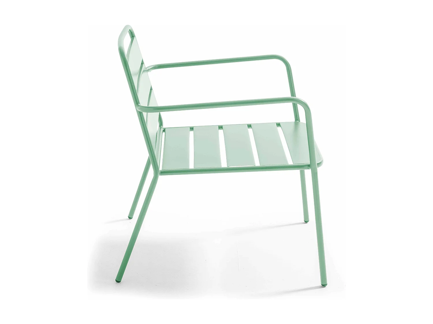 Fauteuil bas de jardin en métal vert sauge - Palavas