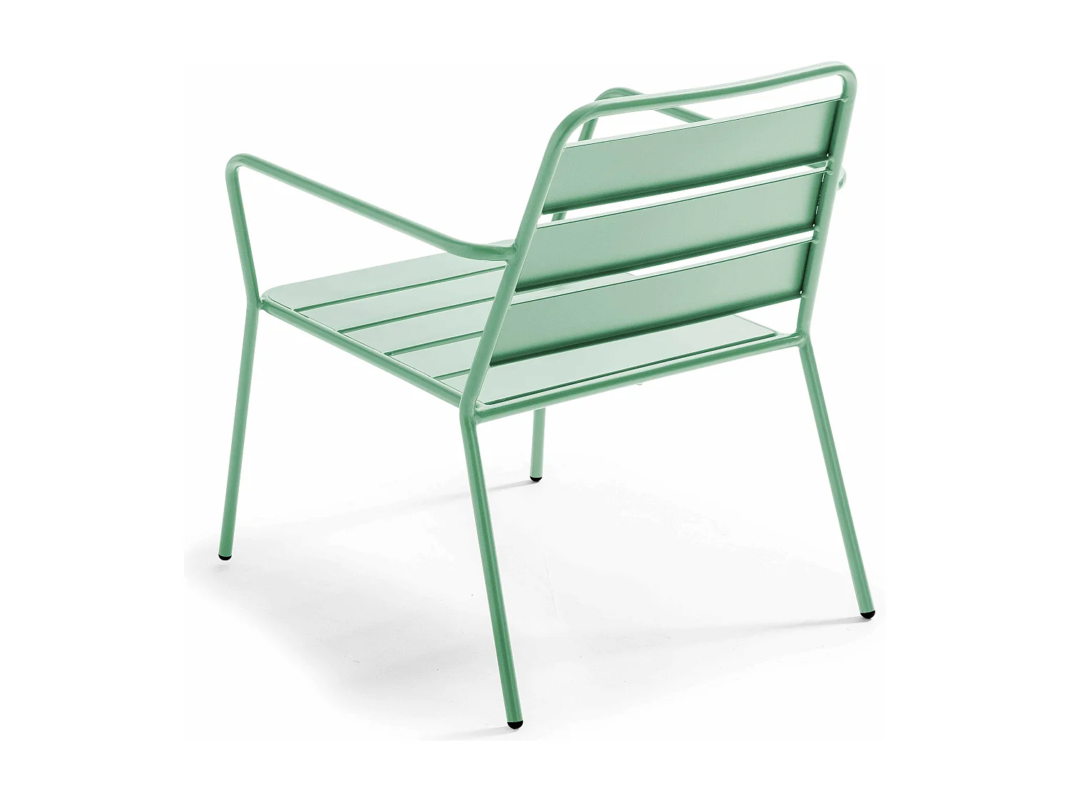 Fauteuil bas de jardin en métal vert sauge - Palavas