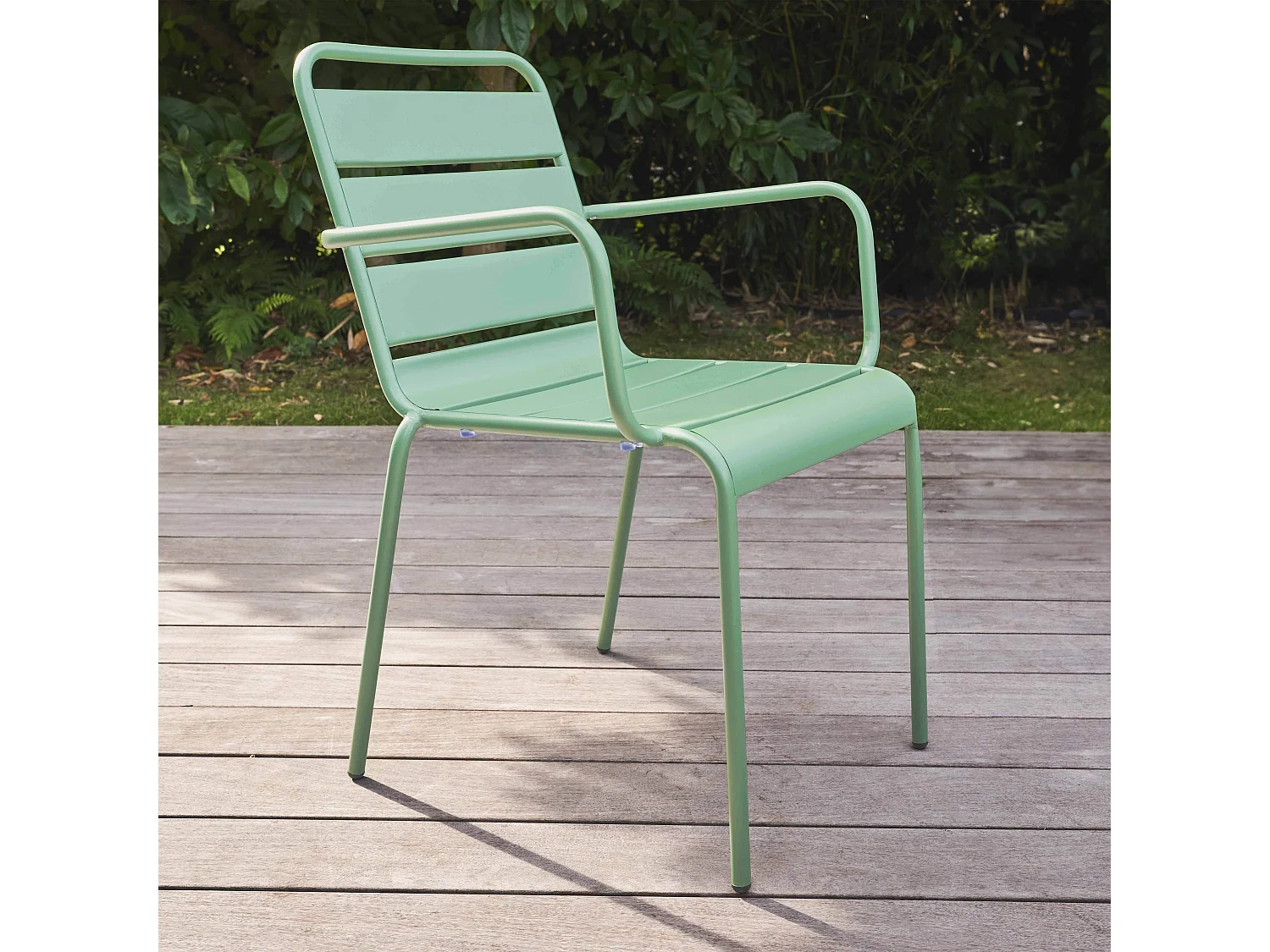 Fauteuil de jardin en métal vert sauge  - Palavas
