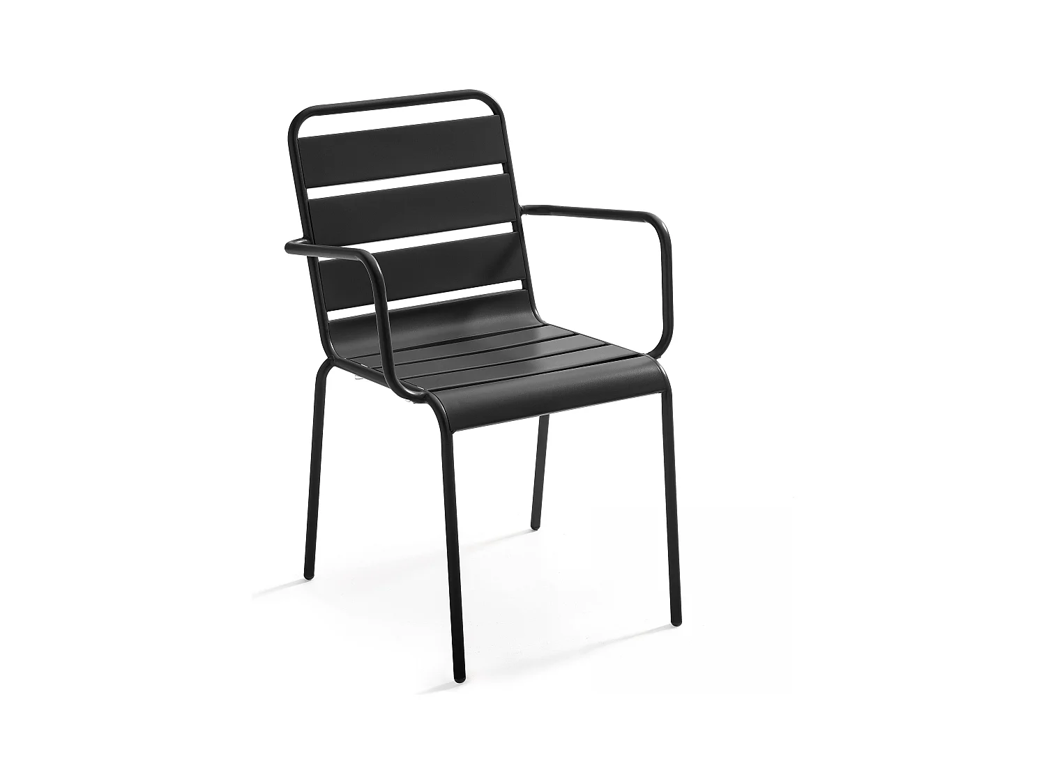 Fauteuil de jardin en métal gris anthracite - Palavas