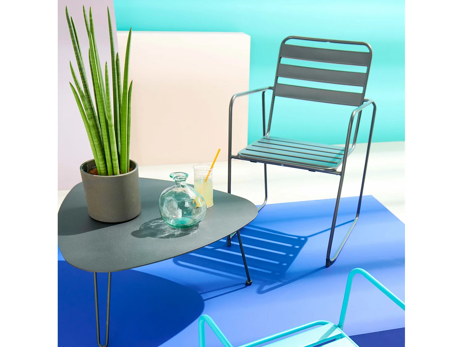 Fauteuil de jardin en acier anthracite