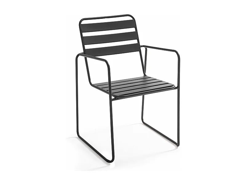 Fauteuil de jardin en acier anthracite