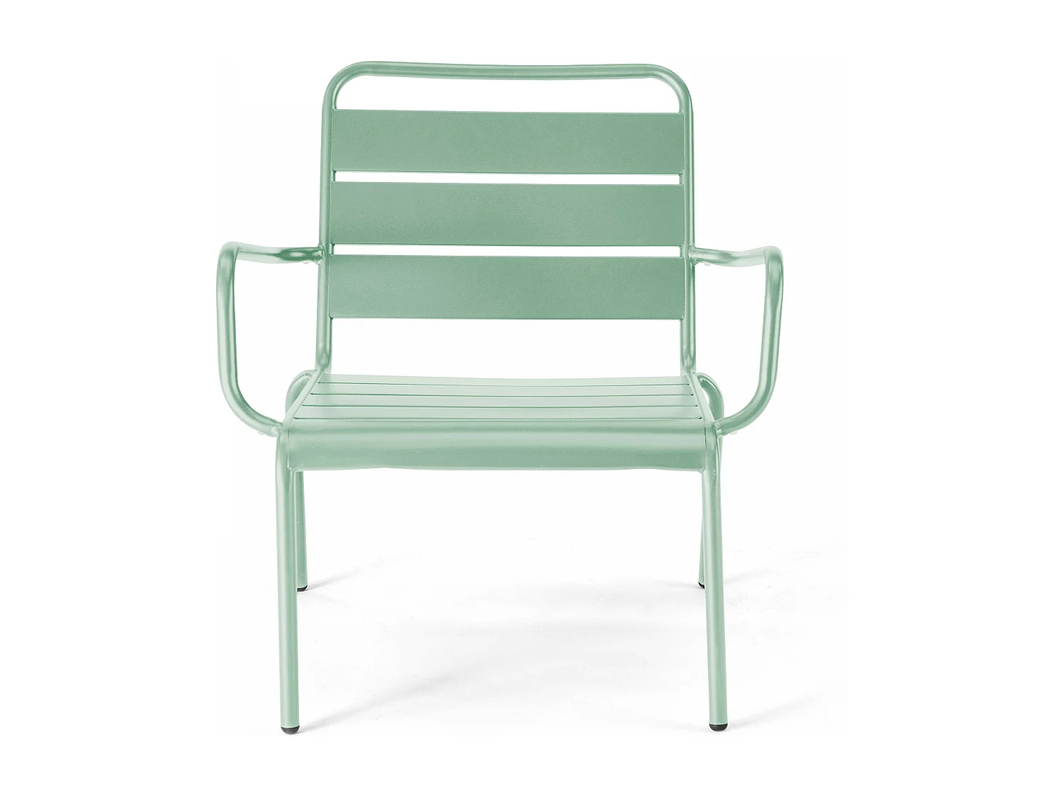 Fauteuil de jardin bas relax acier vert sauge - Palavas