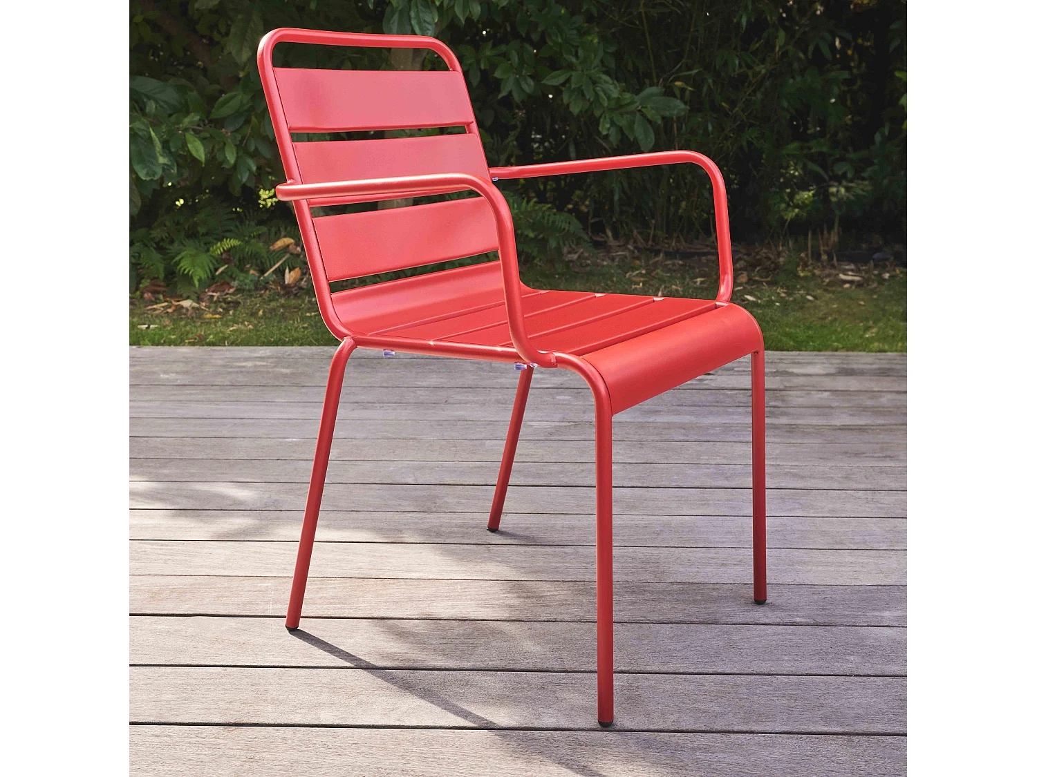 Fauteuil de jardin en métal rouge - Palavas
