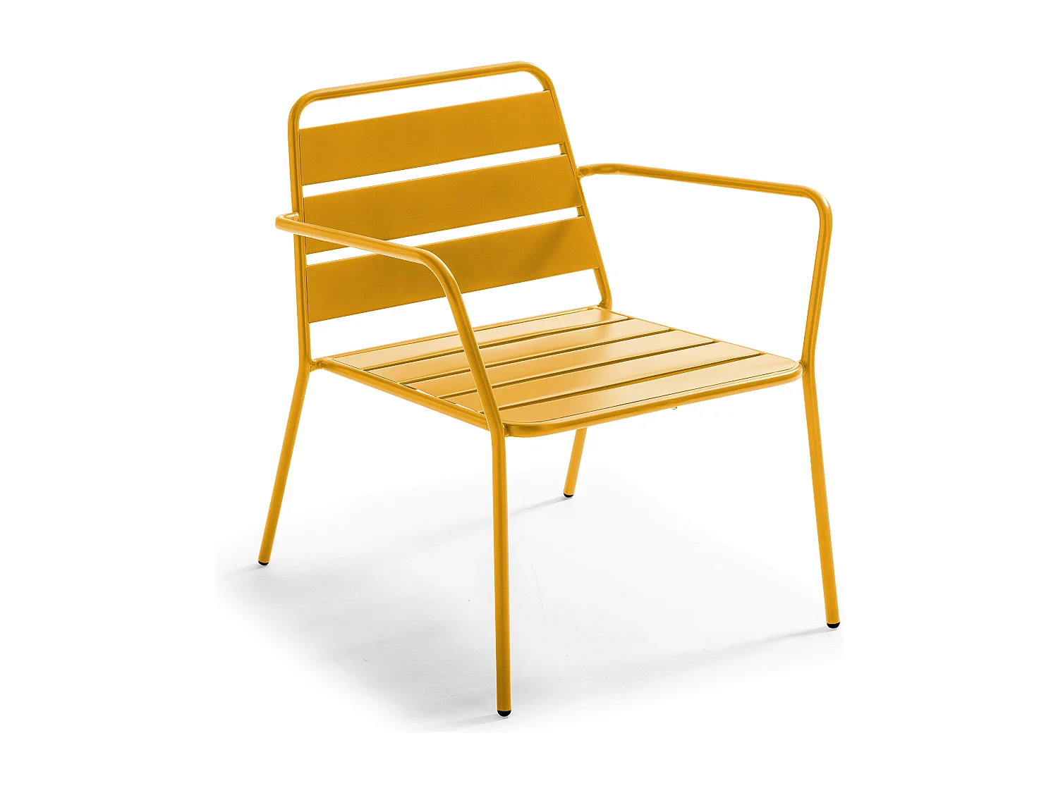 Fauteuil de jardin bas en métal jaune - Palavas