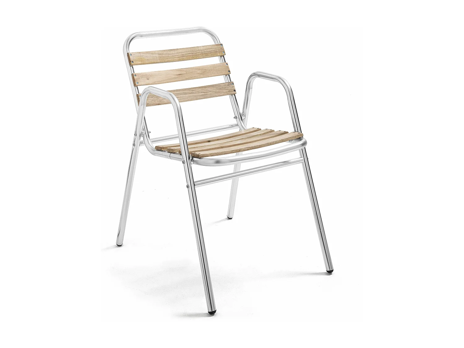 Lot de 4 fauteuils de jardin aluminium gris