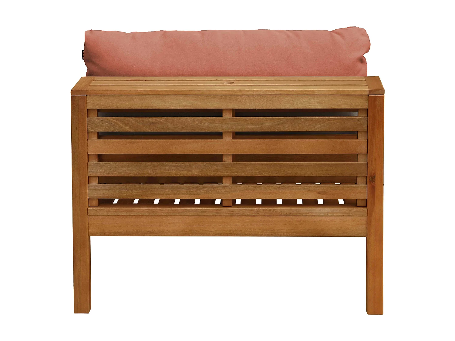 Fauteuil de jardin bas en bois d'eucalyptus terracotta