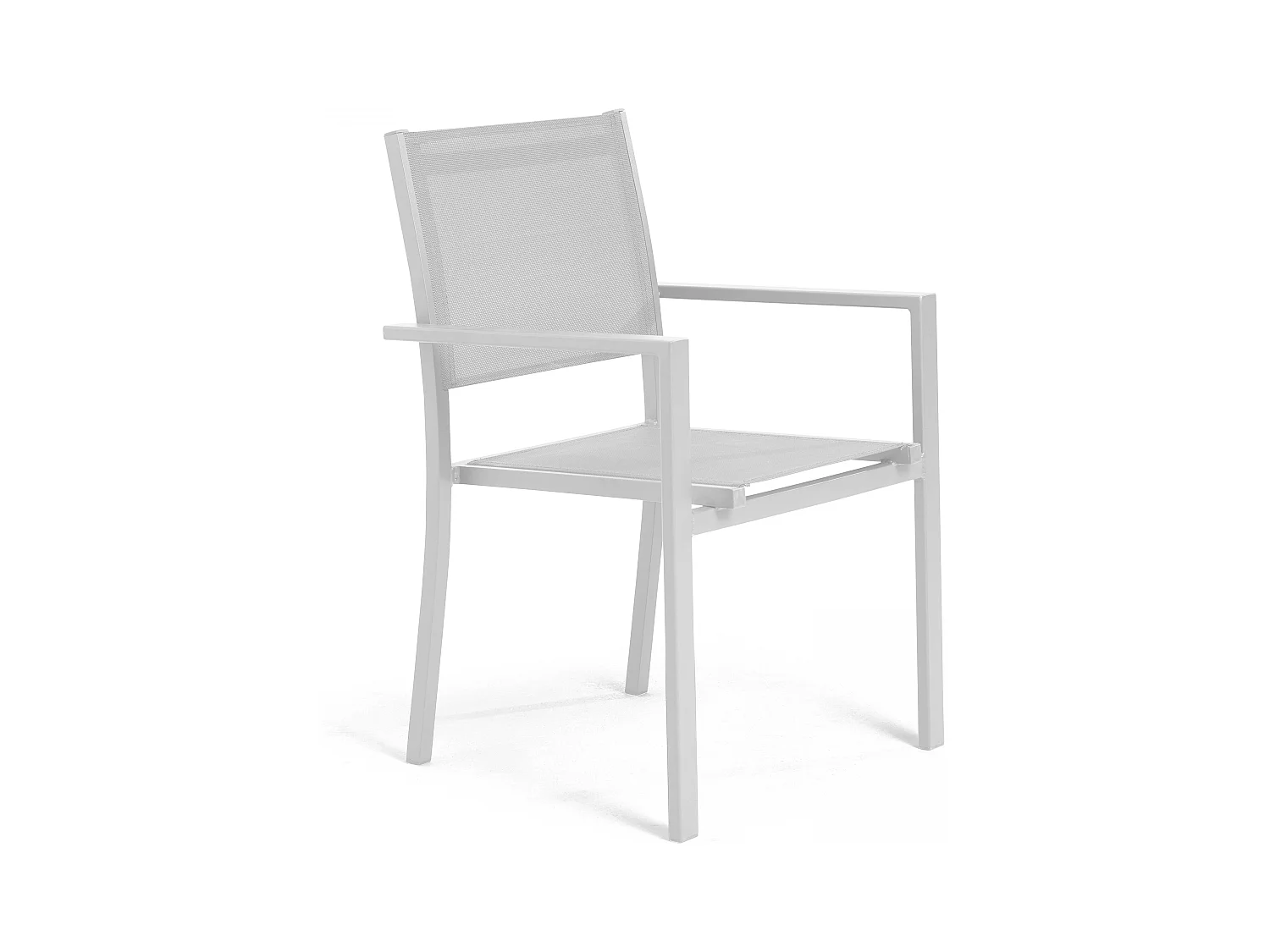 Fauteuil de jardin aluminium et textilène blanc