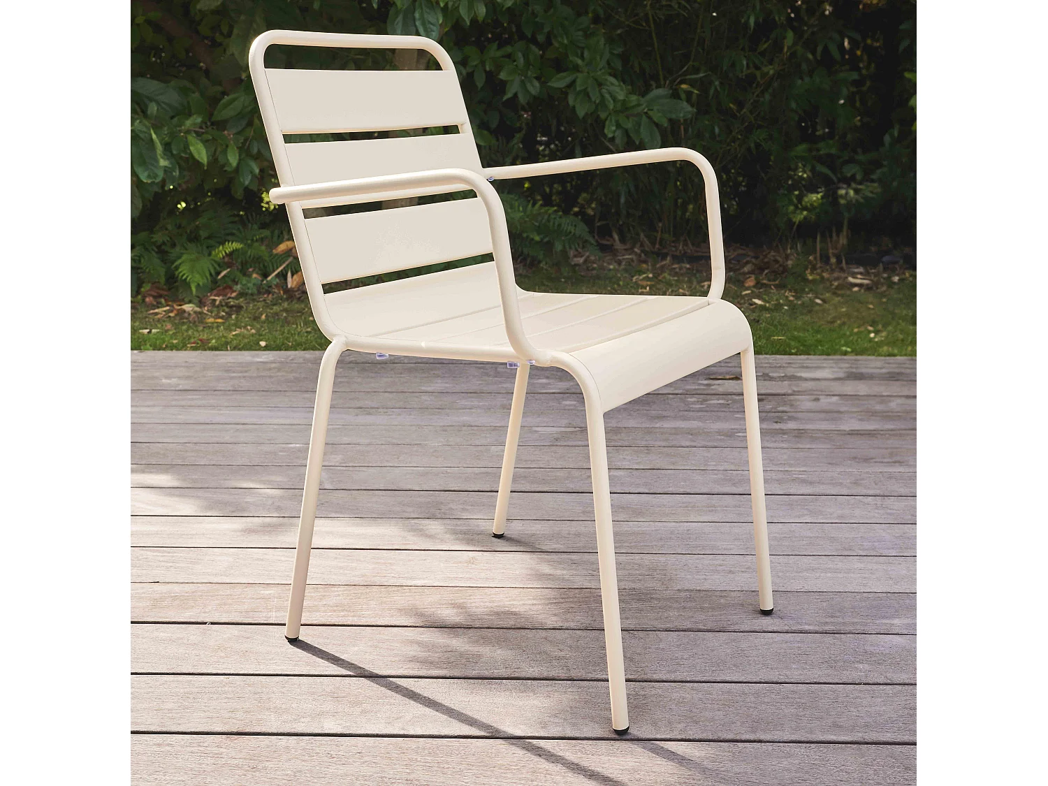 Fauteuil de jardin en métal ivoire  - Palavas