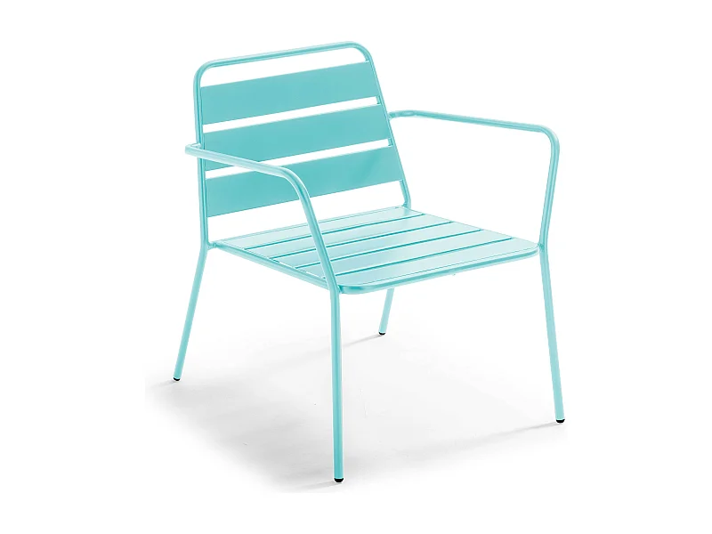 Tuin lage stoel in turquoise blauw