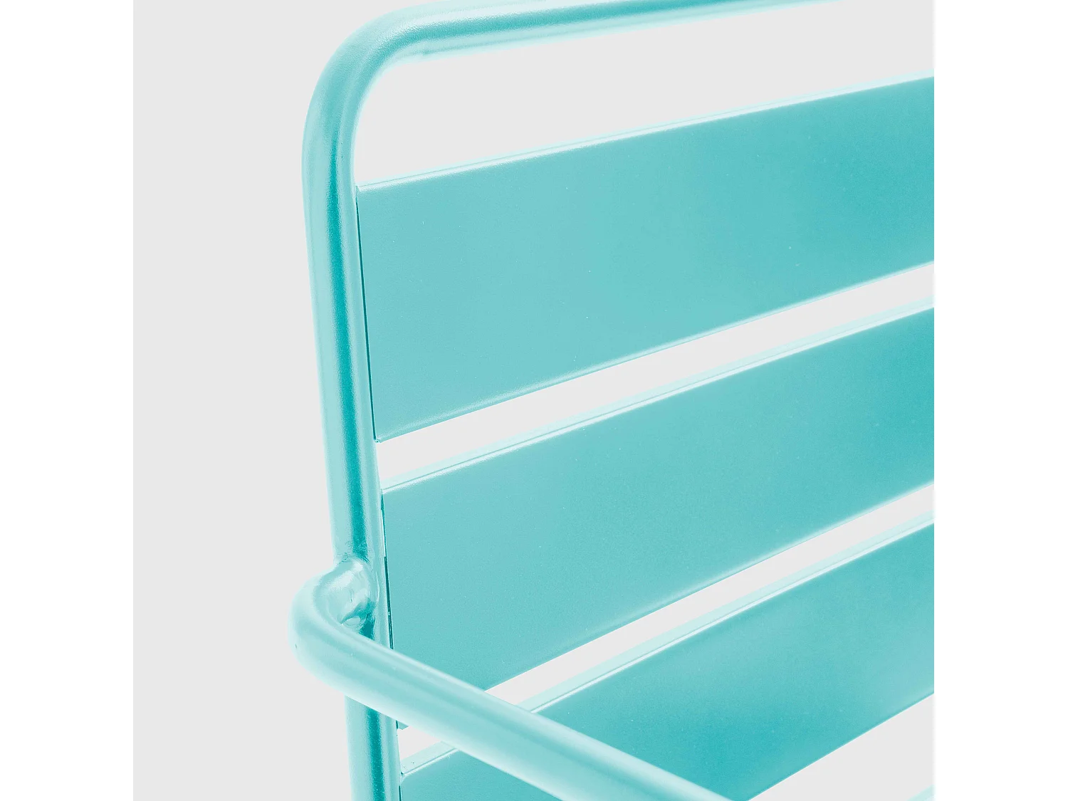 Fauteuil bas de jardin en métal bleu turquoise - Palavas
