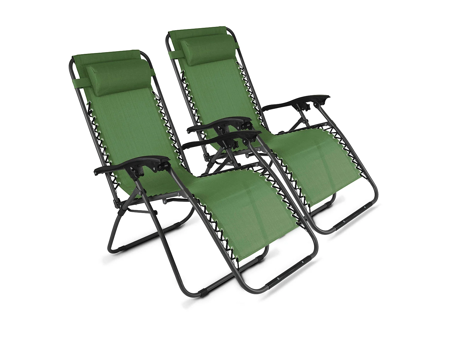 Lot de 2 fauteuils lounge en acier vert