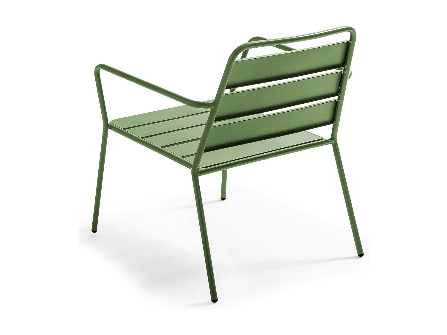 Fauteuil bas de jardin en métal vert cactus - Palavas