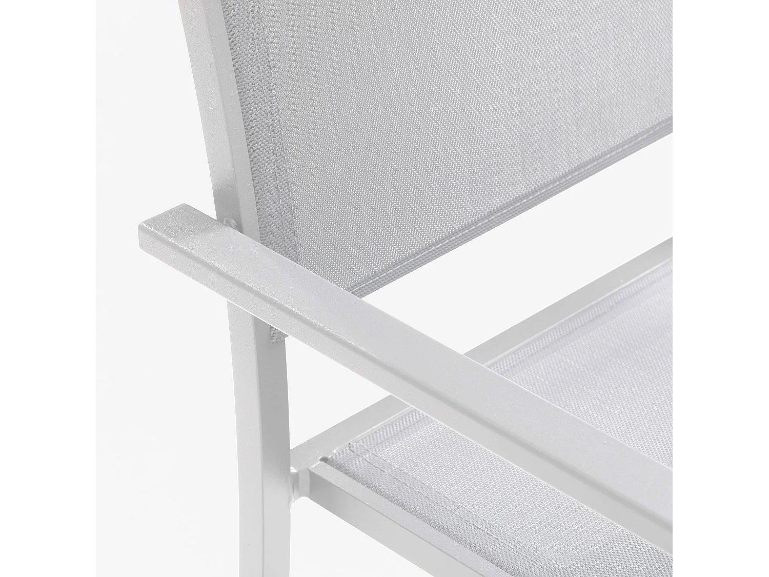 Lot de 2 fauteuils de jardin aluminium et textilène blanc