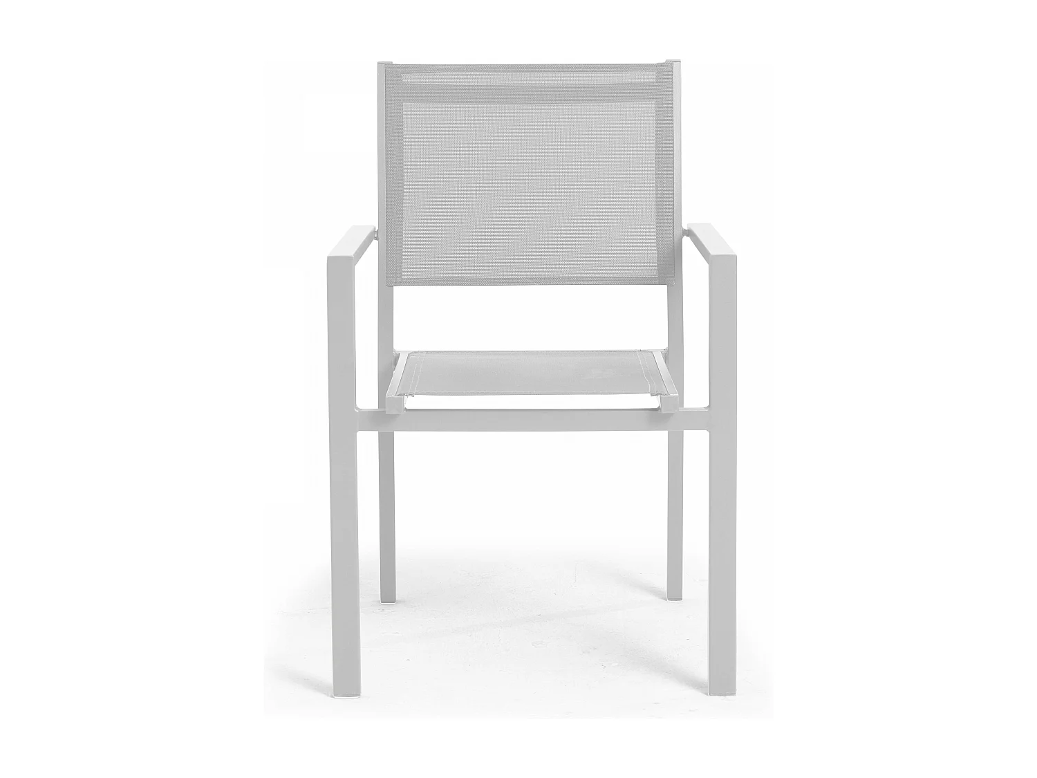 Lot de 2 fauteuils de jardin aluminium et textilène blanc