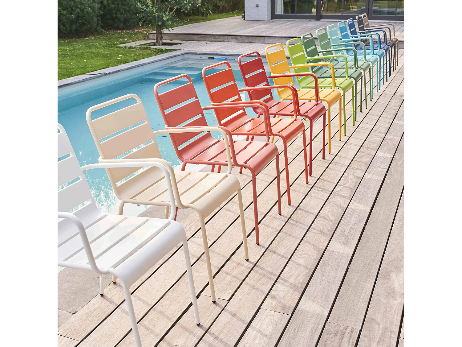 Fauteuil de jardin en métal jaune  - Palavas