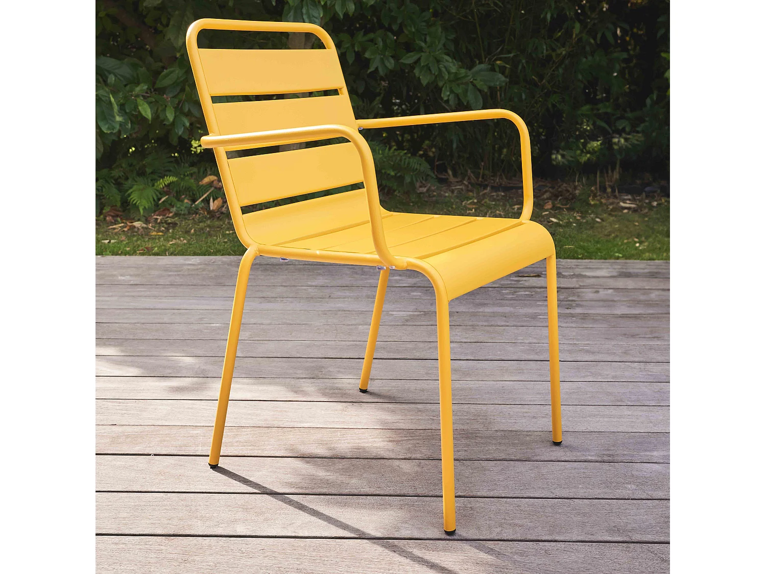 Fauteuil de jardin en métal jaune  - Palavas