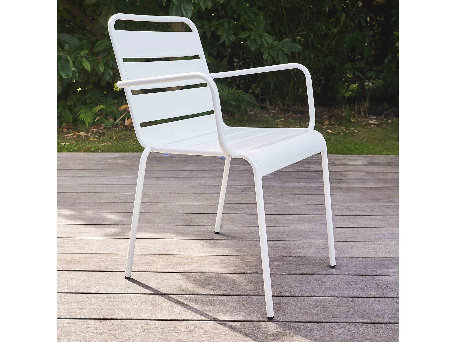 Fauteuil de jardin en métal blanc - Palavas