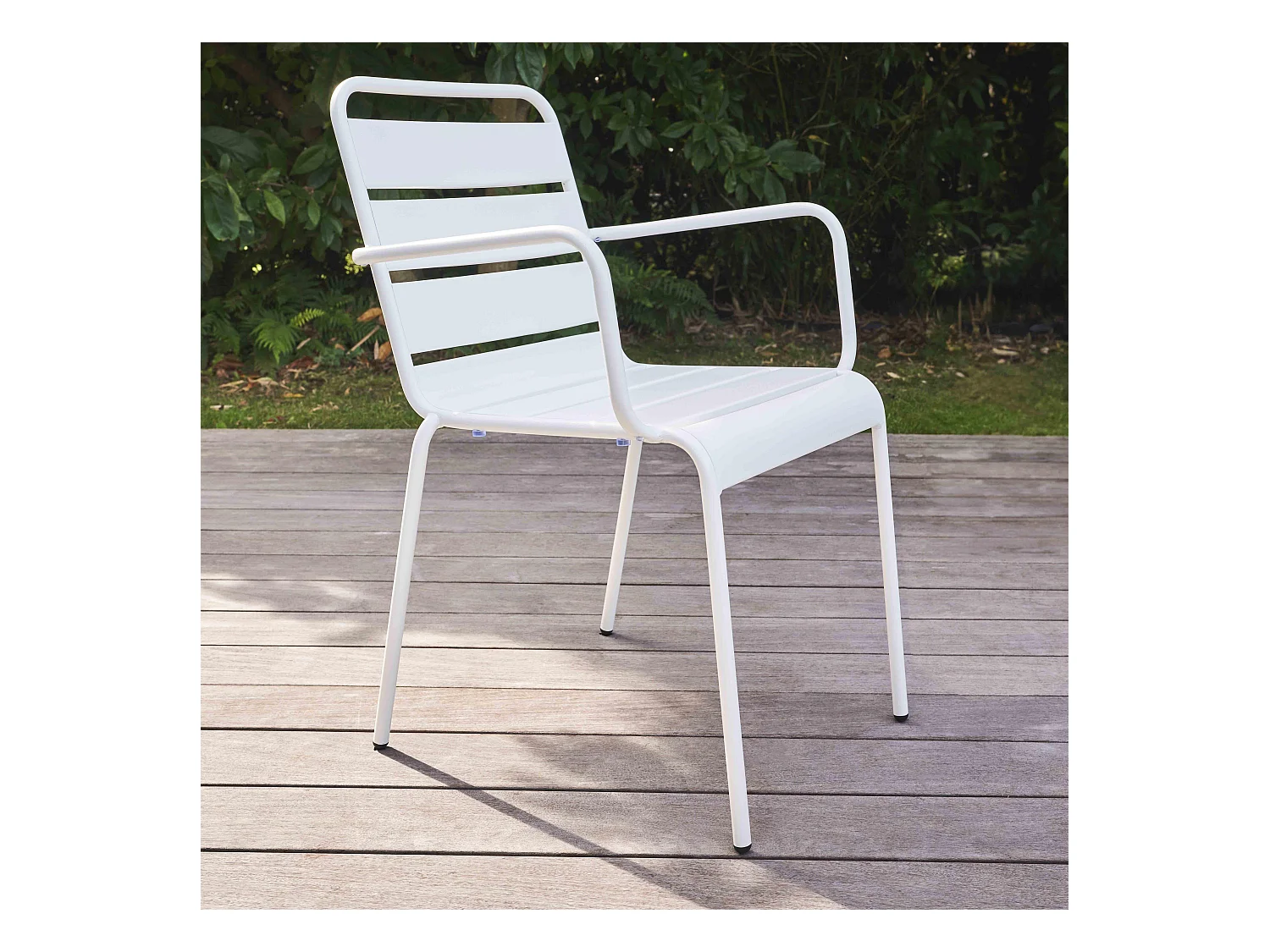 Fauteuil de jardin en métal blanc - Palavas