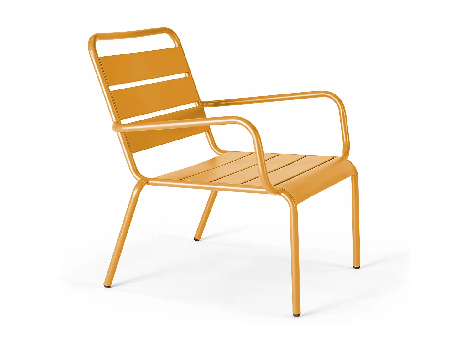 Lot de 2 fauteuils relax avec repose-pieds en métal jaune - Palavas