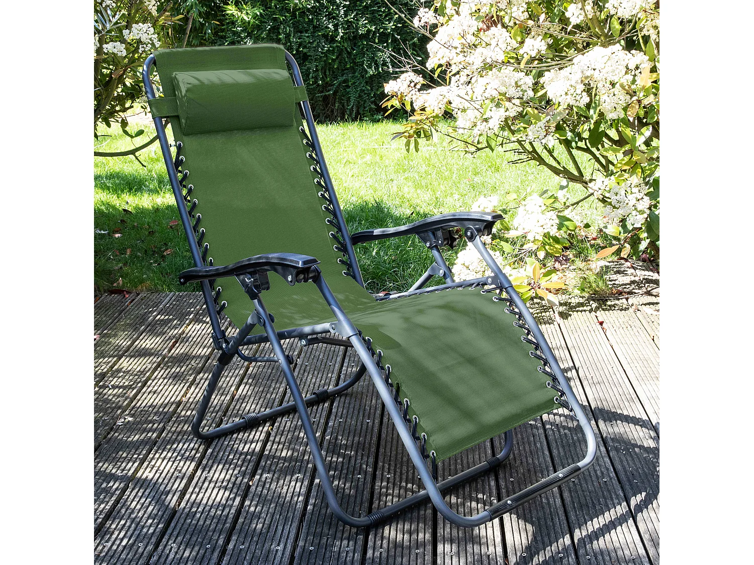 Fauteuil de jardin pliant relax vert