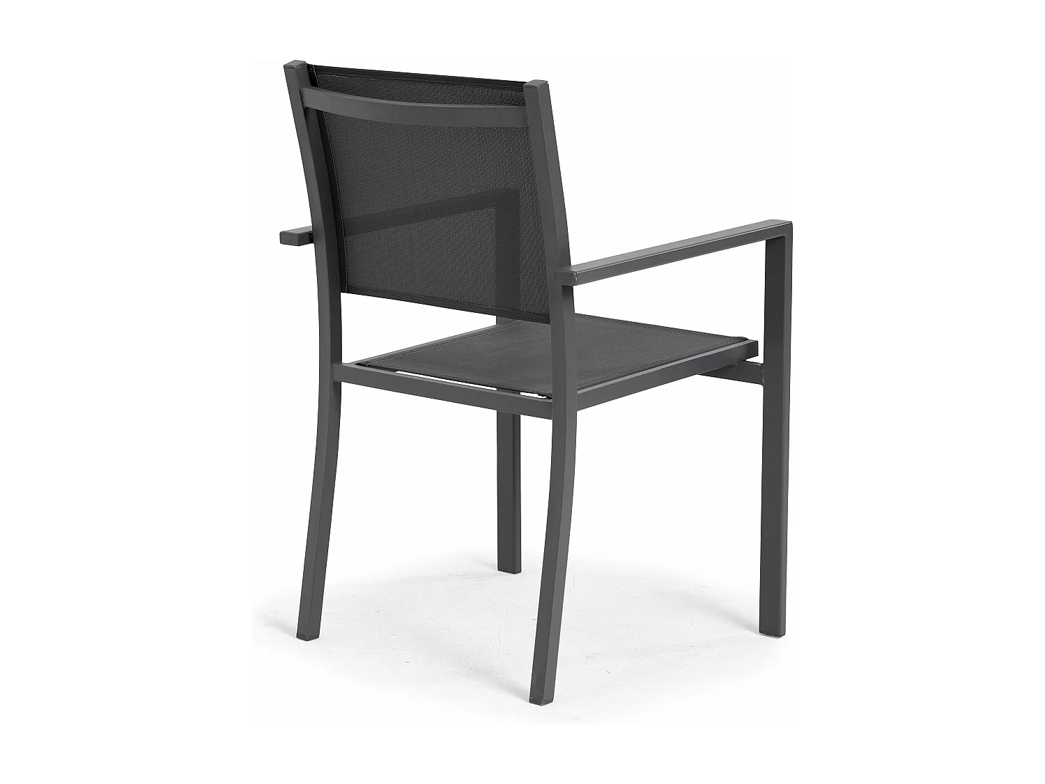 Fauteuil de jardin aluminium et textilène gris