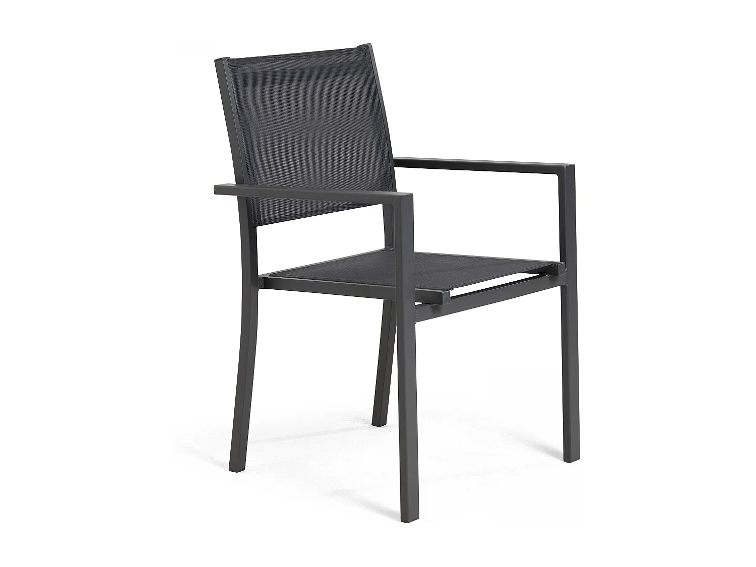 Fauteuil de jardin aluminium et textilène gris