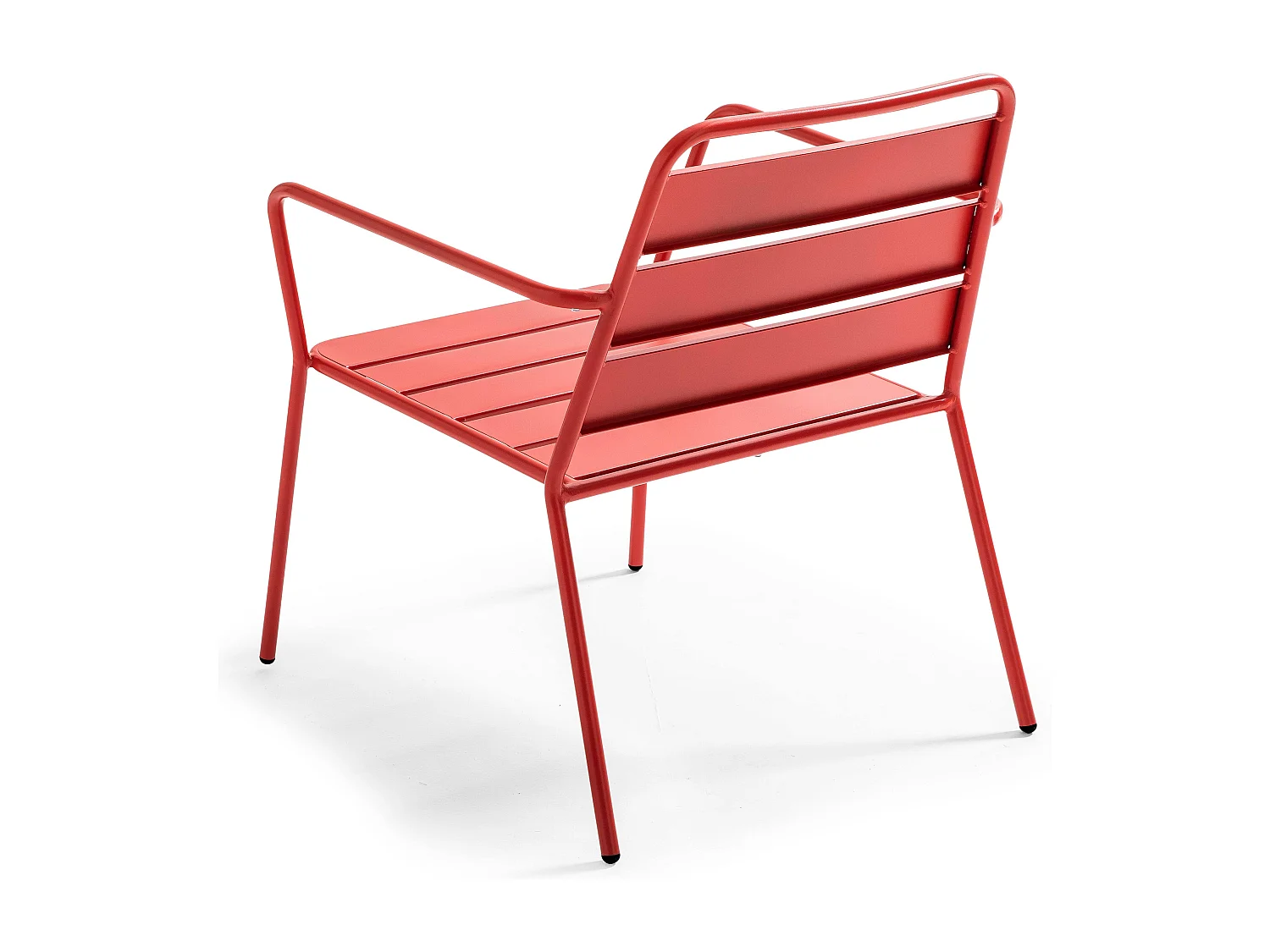 Fauteuil de jardin bas en métal rouge - Palavas