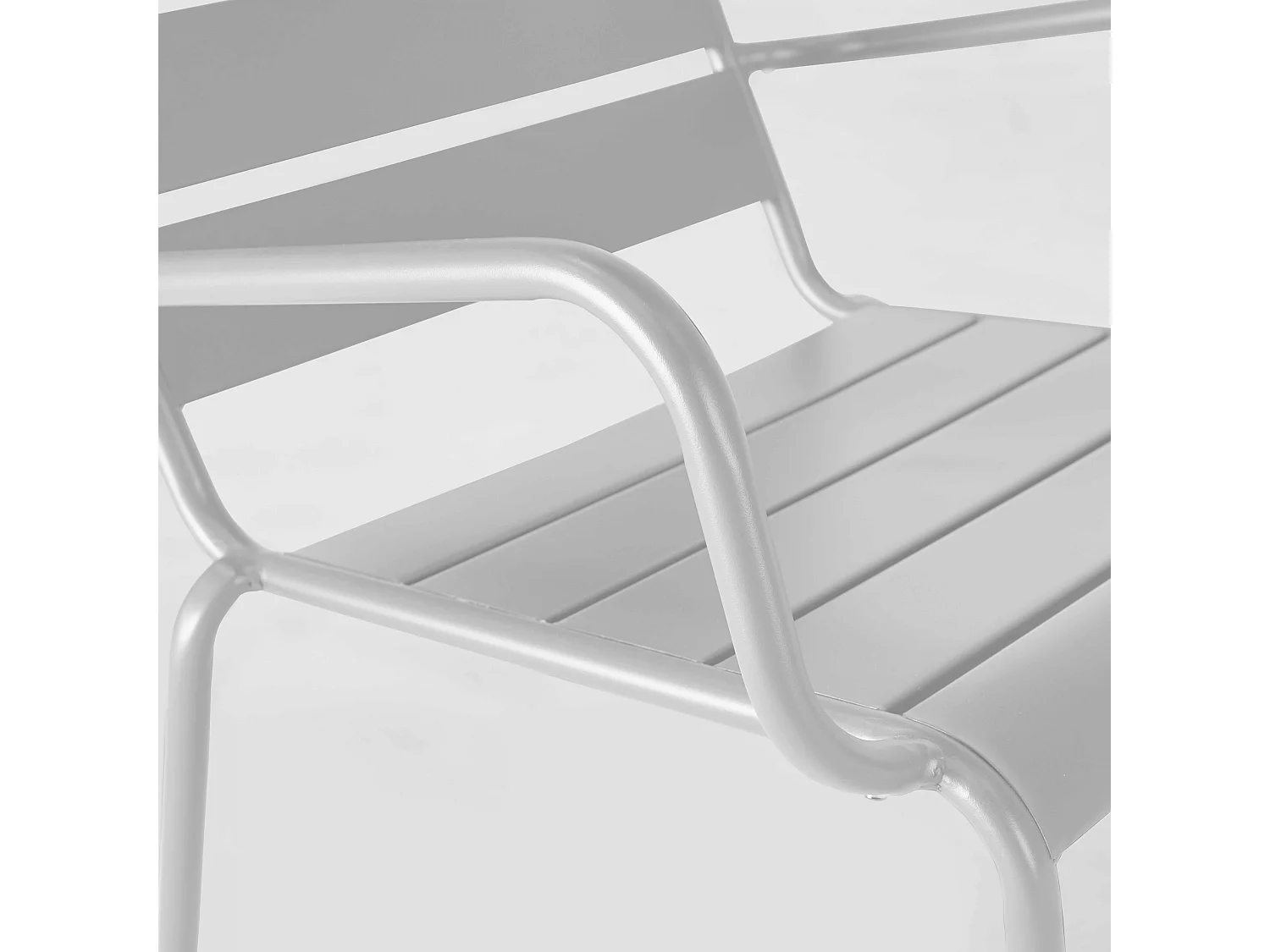 Fauteuil relax et repose pied en métal blanc - Palavas