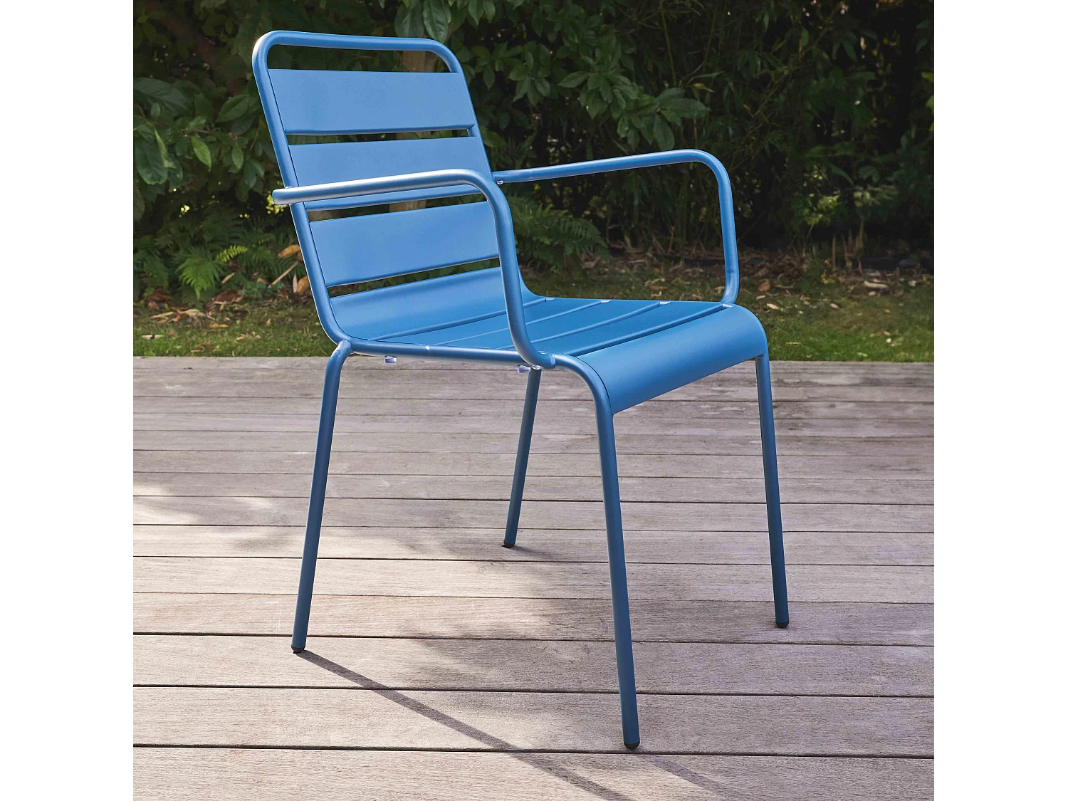 Fauteuil de jardin en métal bleu pacific  - Palavas