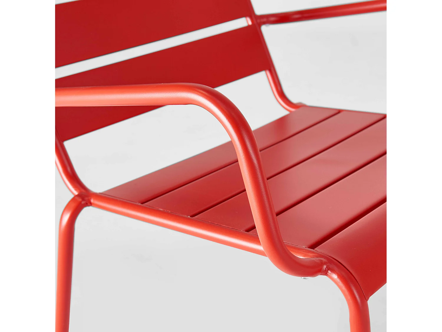 Fauteuil de jardin bas relax acier rouge - Palavas