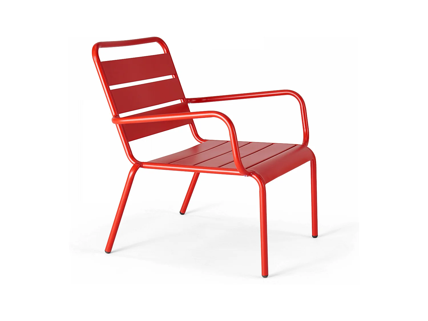 Fauteuil de jardin bas relax acier rouge - Palavas