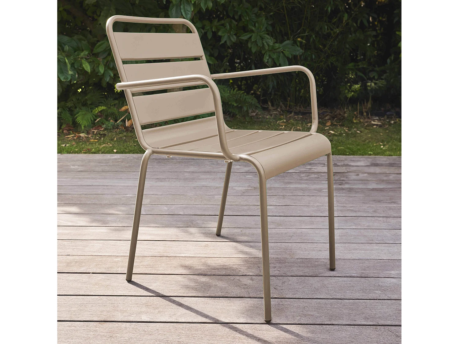 Fauteuil de jardin en métal taupe - Palavas