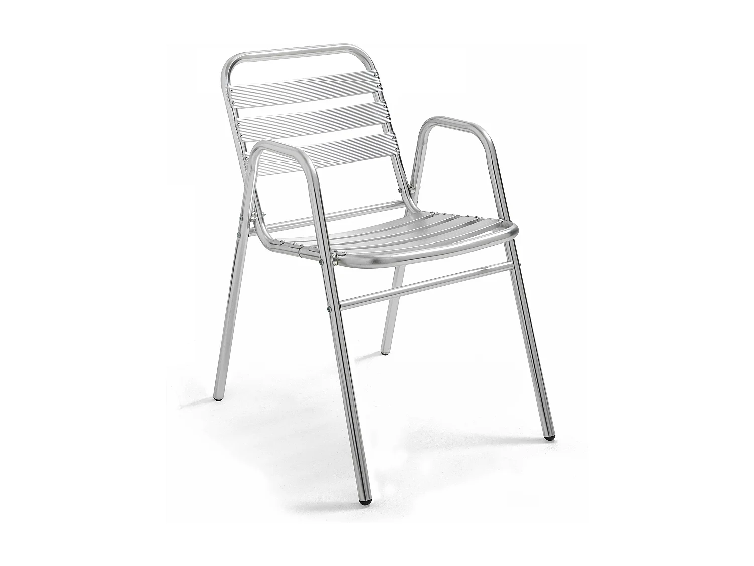 Lot 4 fauteuils de jardin aluminium gris