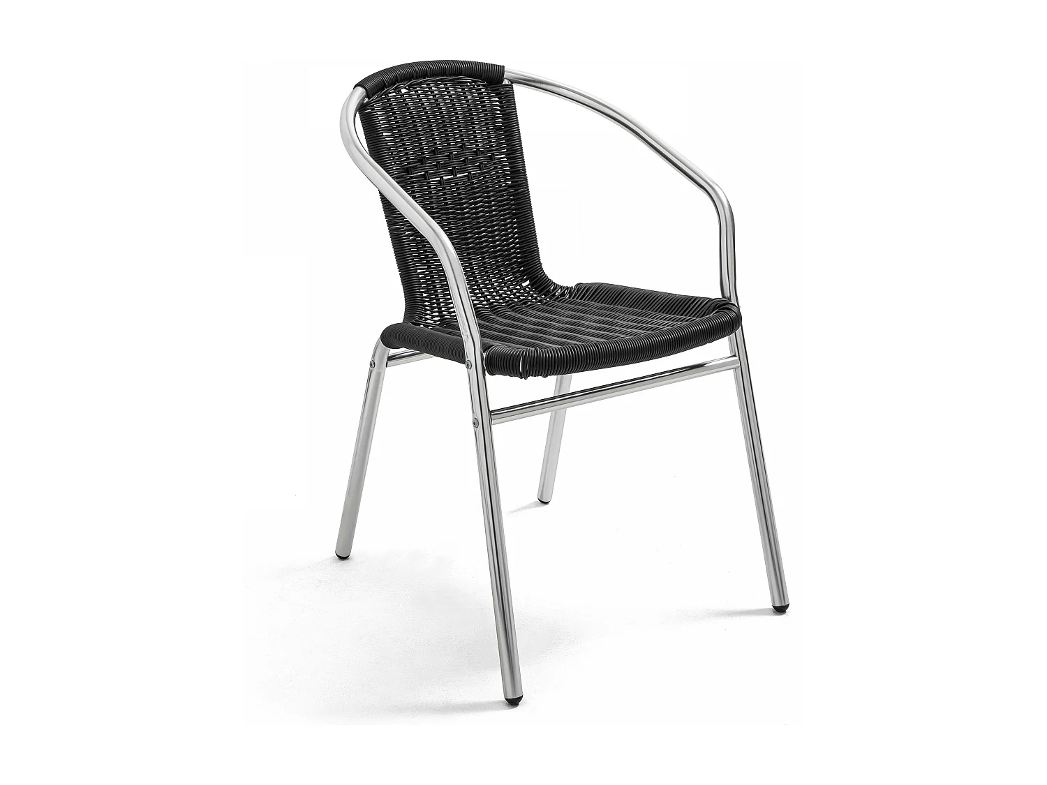 Chaise de jardin aluminium et résine gris noir