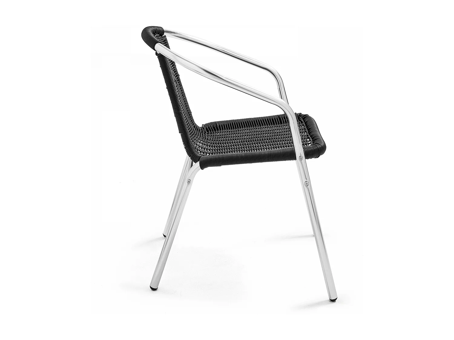 Chaise de jardin aluminium et résine gris noir