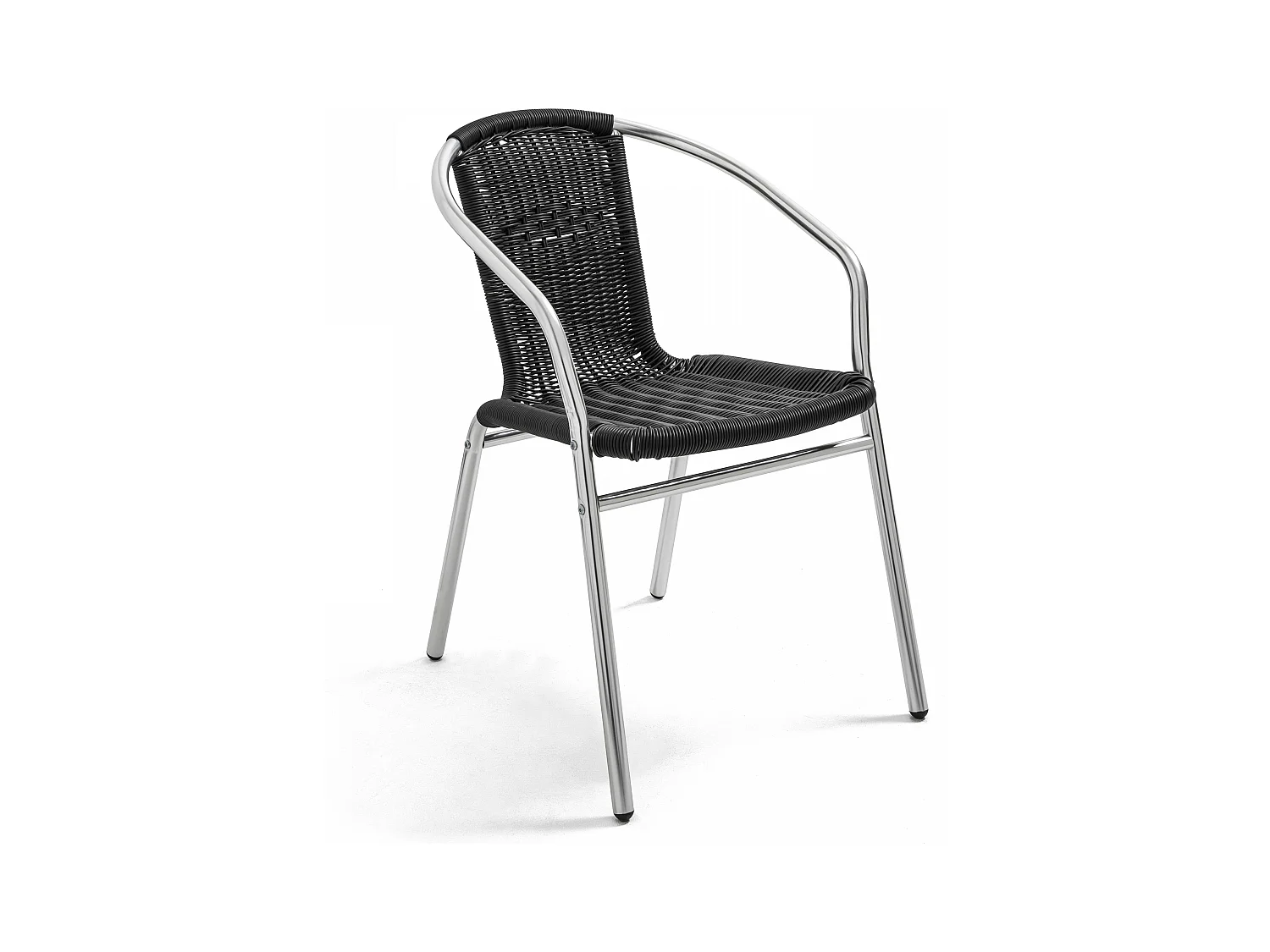 Chaise de jardin aluminium et résine gris noir