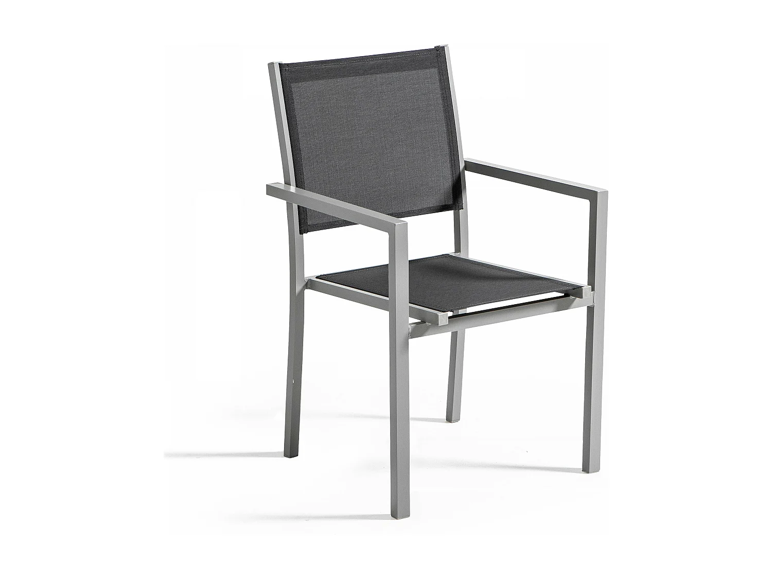 Lot de 2 fauteuils de jardin en aluminium et textilène gris