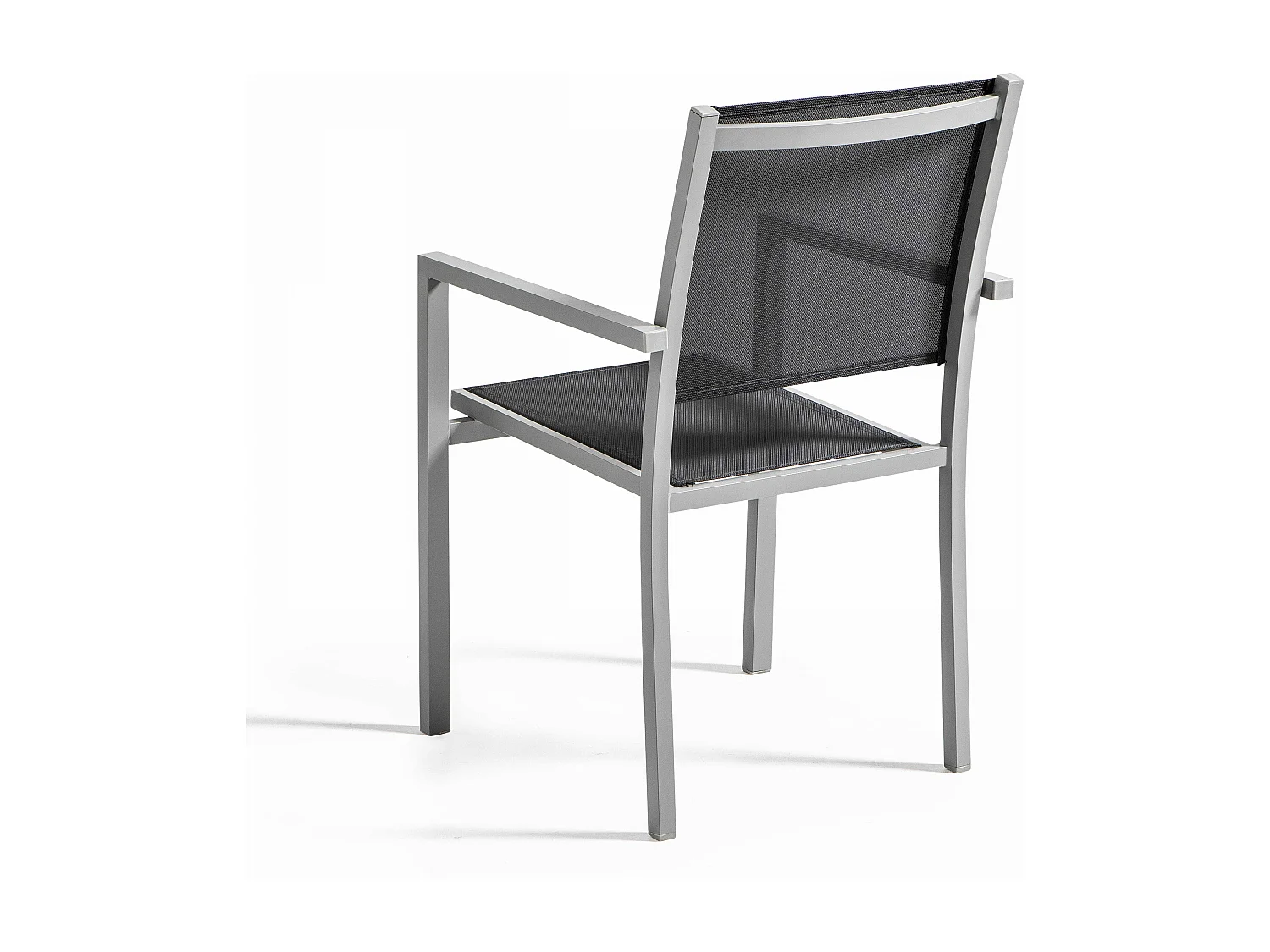 Lot de 2 fauteuils de jardin en aluminium et textilène gris
