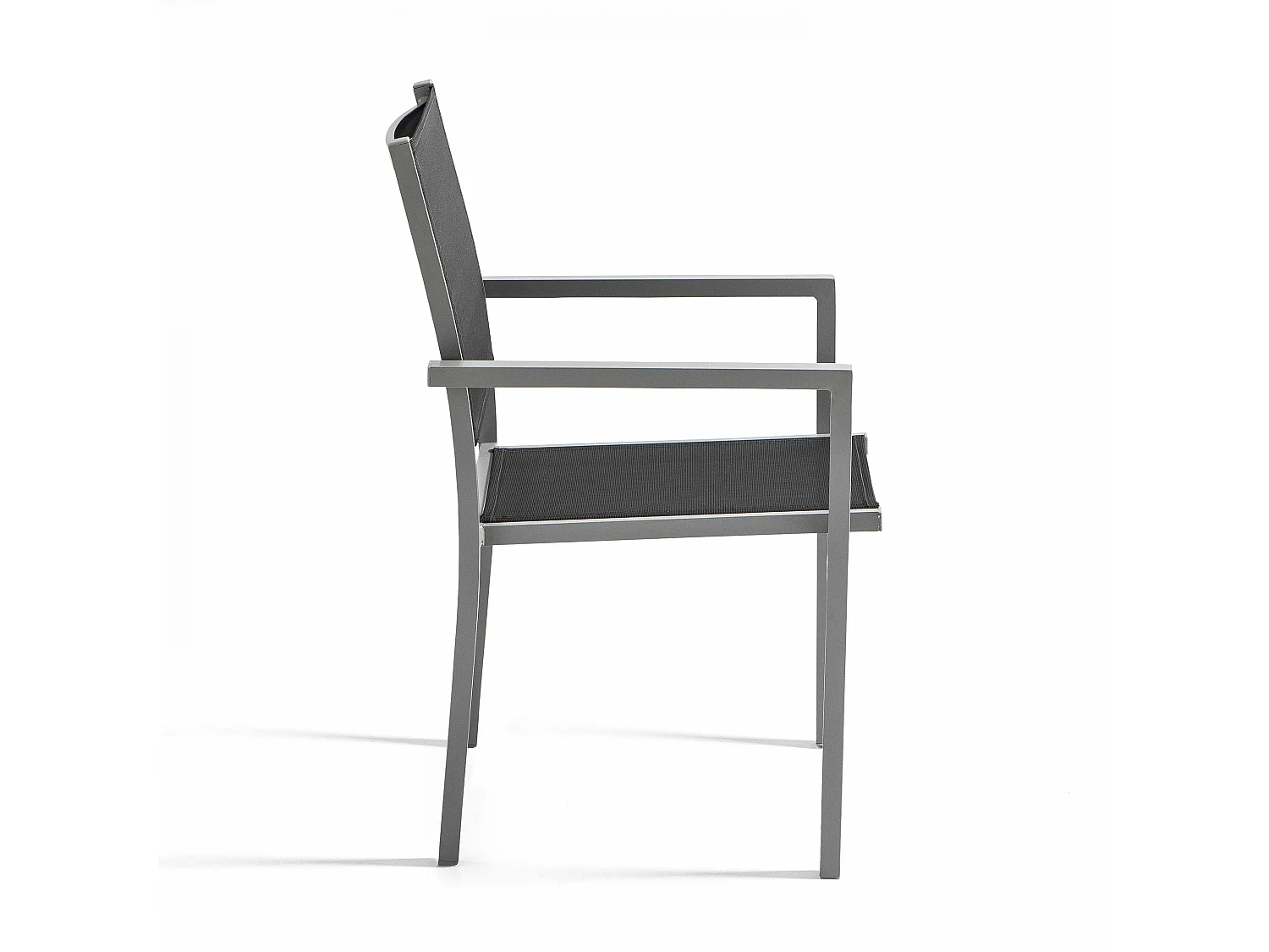Lot de 2 fauteuils de jardin en aluminium et textilène gris